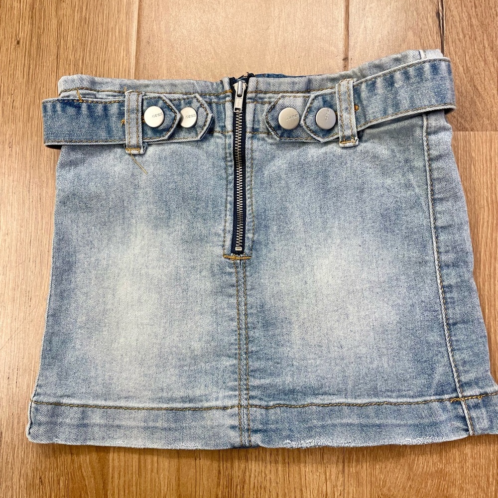 Joe’s Denim Mini Skirt with Button Detail